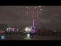 Fireworks light up the Yangtze River in Wuhan for China's National Day
