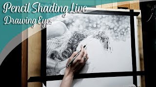 ⁣Pencil drawing a realistic eye LIVE! + Art Chat -  Lachri