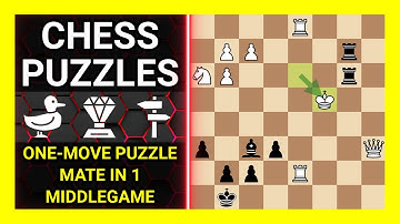 Chess Puzzles to Practice. Themes: One-move puzzle, Mate in 1, Middlegame. Learn Chess