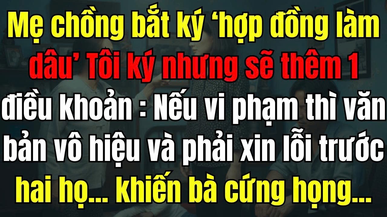 Mẹ chồng bắt ký ‘hợp đồng làm dâu’… tôi ký nhưng thêm 1 dòng khiến bà cứng họng