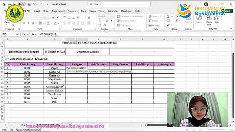 Pembuatan Form Permintaan ATK/Logistik Berbasis Excel
