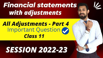 Financial statements with adjustments | Complete important question | Part 4