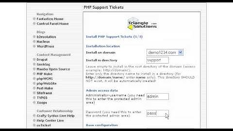How to install PHP Support Tickets from Fantastico