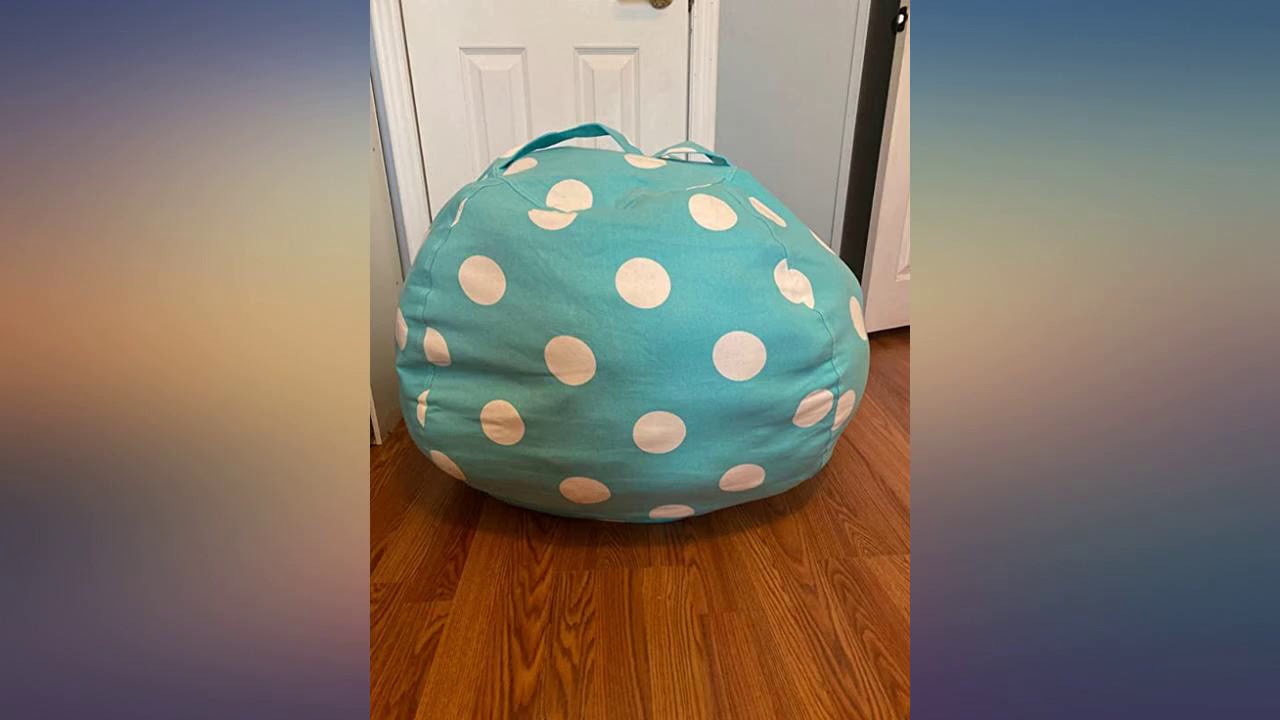 Aubliss Unicorn Bean Bag Cover For Stuffed Animal Storage - Large, Velvet, No Beans Included