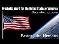 Prophetic word for the United States of America, 10th December 2020