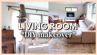 DIY LIVING ROOM MAKEOVER | removing carpets &amp; the best paint color *extreme room makeover*