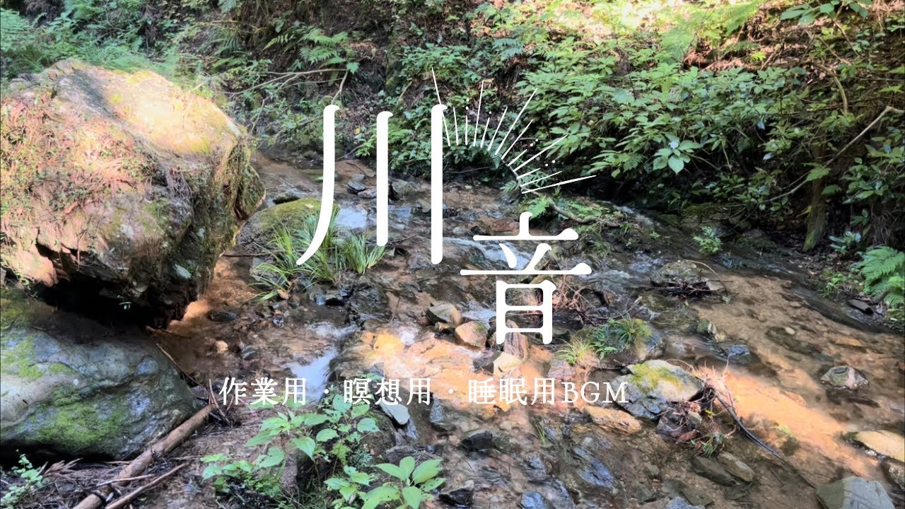 川のせせらぎとセミの声[作業用・瞑想用・睡眠用BGM]自然音 - YouTube