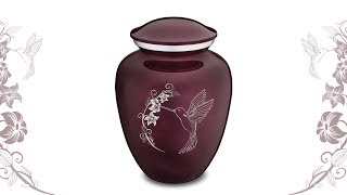 Embrace Cherry Purple Hummingbird Cremation Urn