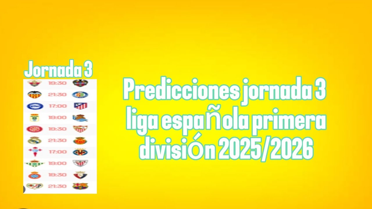 Predicciones Jornada 3 liga española primera división 2025/2026 - YouTube