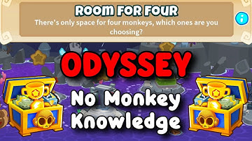 BTD6 Odyssey | No Monkey Knowledge Guide | Hard Mode Tutorial | Room For Four