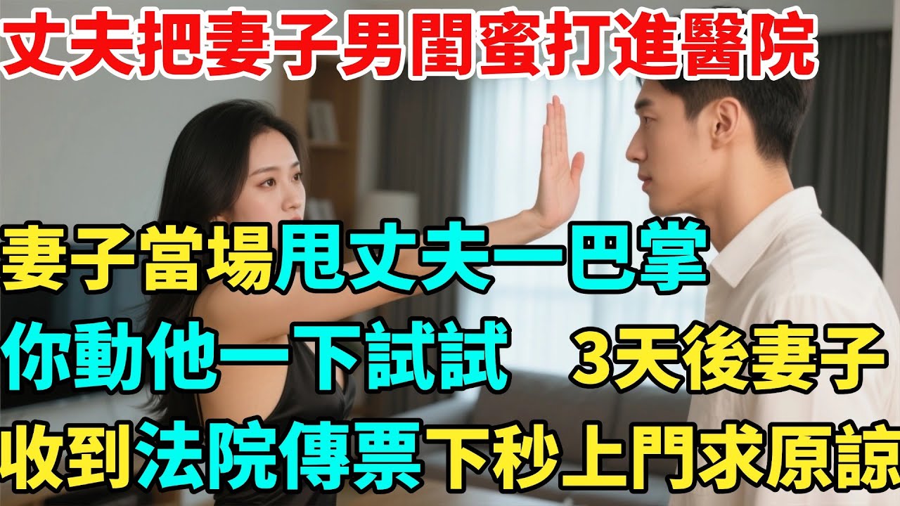 丈夫把妻子男閨蜜打進醫院，妻子當場甩丈夫一巴掌：你動他一下試試！3天後妻子收到法院傳票，下秒上門求丈夫原諒【異事奇譚坊】#奇聞#秘事#民間故事#奇聞#故事#奇聞觀察室#案件解讀