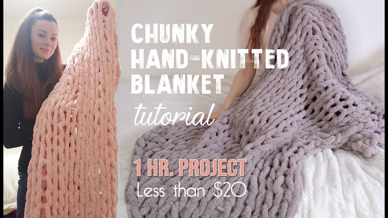 Easy Chunky Knit Blanket Diy  How To Make A Chunky Blanket With