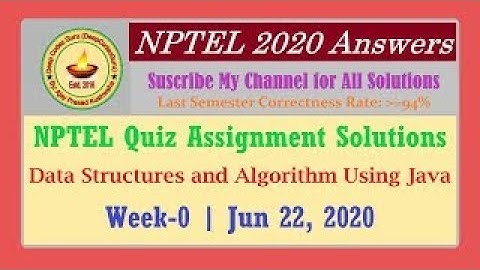 Data Structures and Algorithm using Java Quiz Solution || Week-0 Solution || NPTEL || Jul-Dec 2020