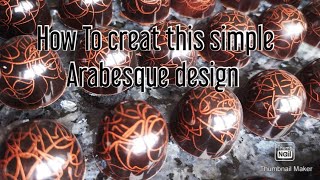 how to creat the arabesque design in chocolate bonbons