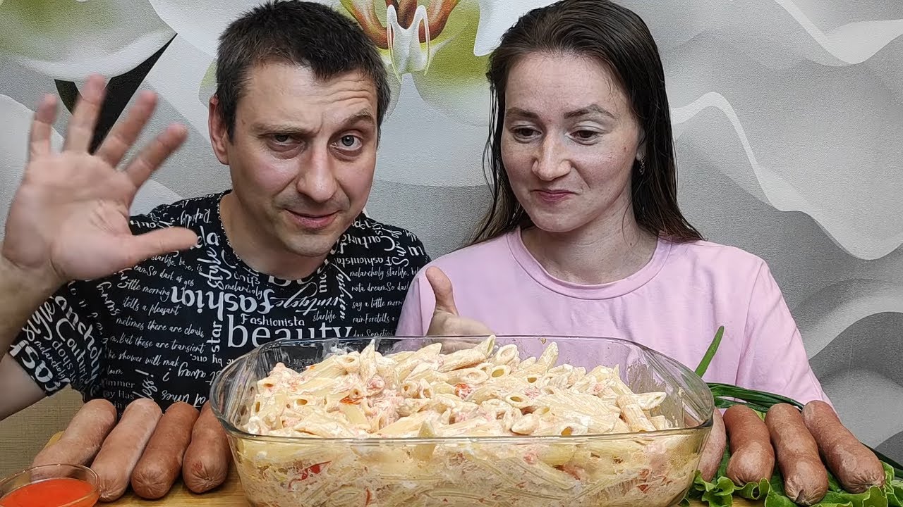 МУКБАНГ ПАСТА ИЗ ТИК ТОКА И СОСИСКИ | MUKBANG TIK TOK PASTE AND SAUSAGES #мукбанг #mukbang