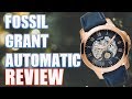 GRANT Fossil AUTOMATIC NAVY LEATHER WATCH REVIEW - Men's Watches