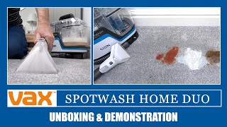 Vax Spotwash Home Duo Spot Cleaner Unboxing & Demonstration