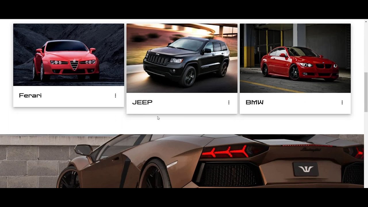 Add cards and parallax effect using materialize css - YouTube