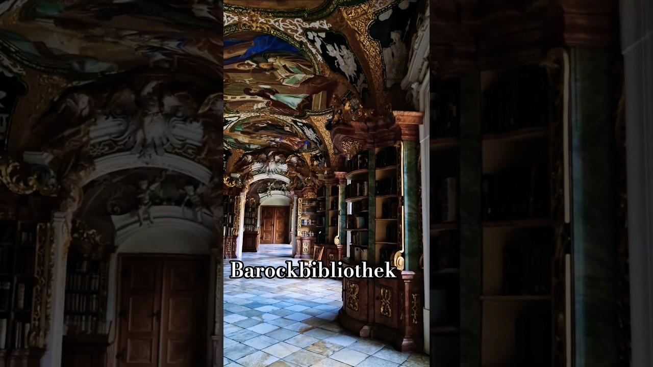 Barockbibliotek in Metten Abbey. Barock in Bayern. museum vibe