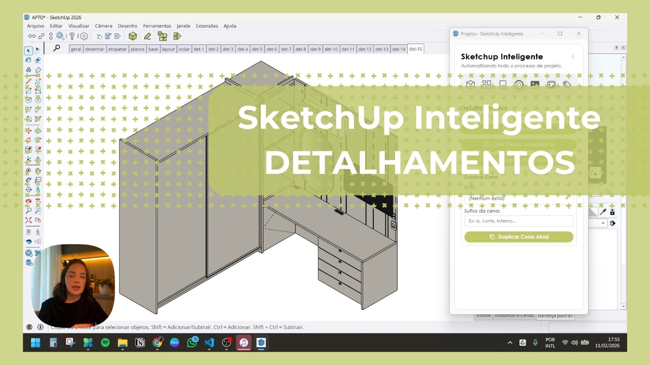DETALHAMENTO DE MARCENARIA AUTOMATICO - PLUGIN SKETCHUP INTELIGENTE
