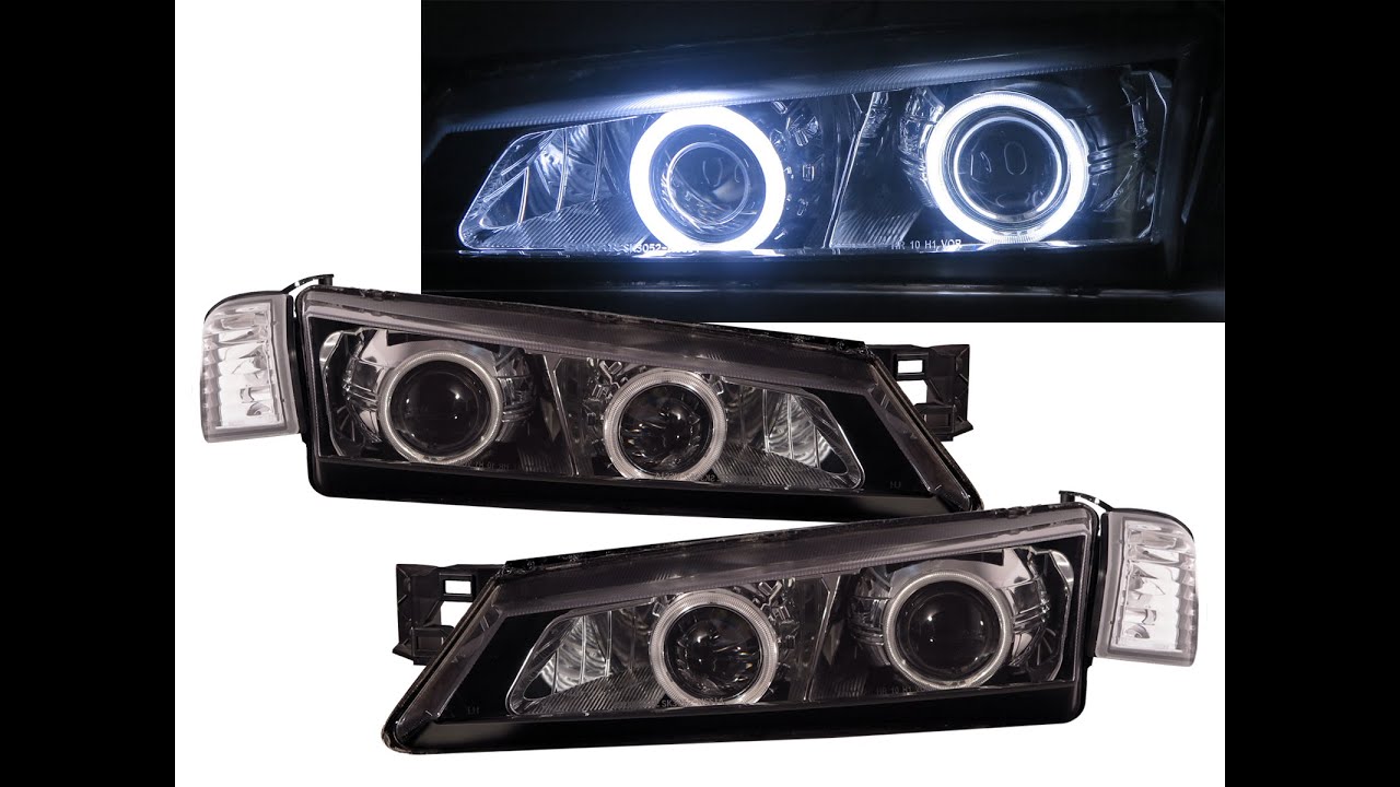 CrazyTheGod Silvia S14 200SX MK2 1997-1998 Coupe 2D CCFL Projector Headlight Black for NISSAN