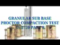  granular sub base proctor compaction test  maximum dry density test for gsb  lab density test 