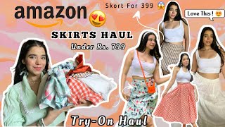 Huge Amazon Skirts Haul | Under Rs. 799 | Try-On-Haul + Review  #amazonhaul #amazonfinds #amazon