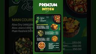 Premium Restaurant Menu #MenuCardDesign #MenuDesign #GraphicDesign