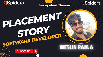 Success story of Mr.Weslin raja A as a software Engineer  Qspiders vadapalani Chennai
