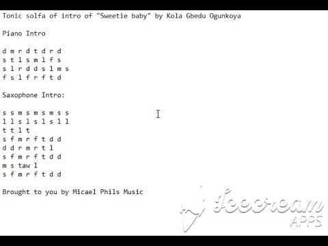 Tonic solfa of "Sweety Baby" by Kola Gbedu Ogun koya