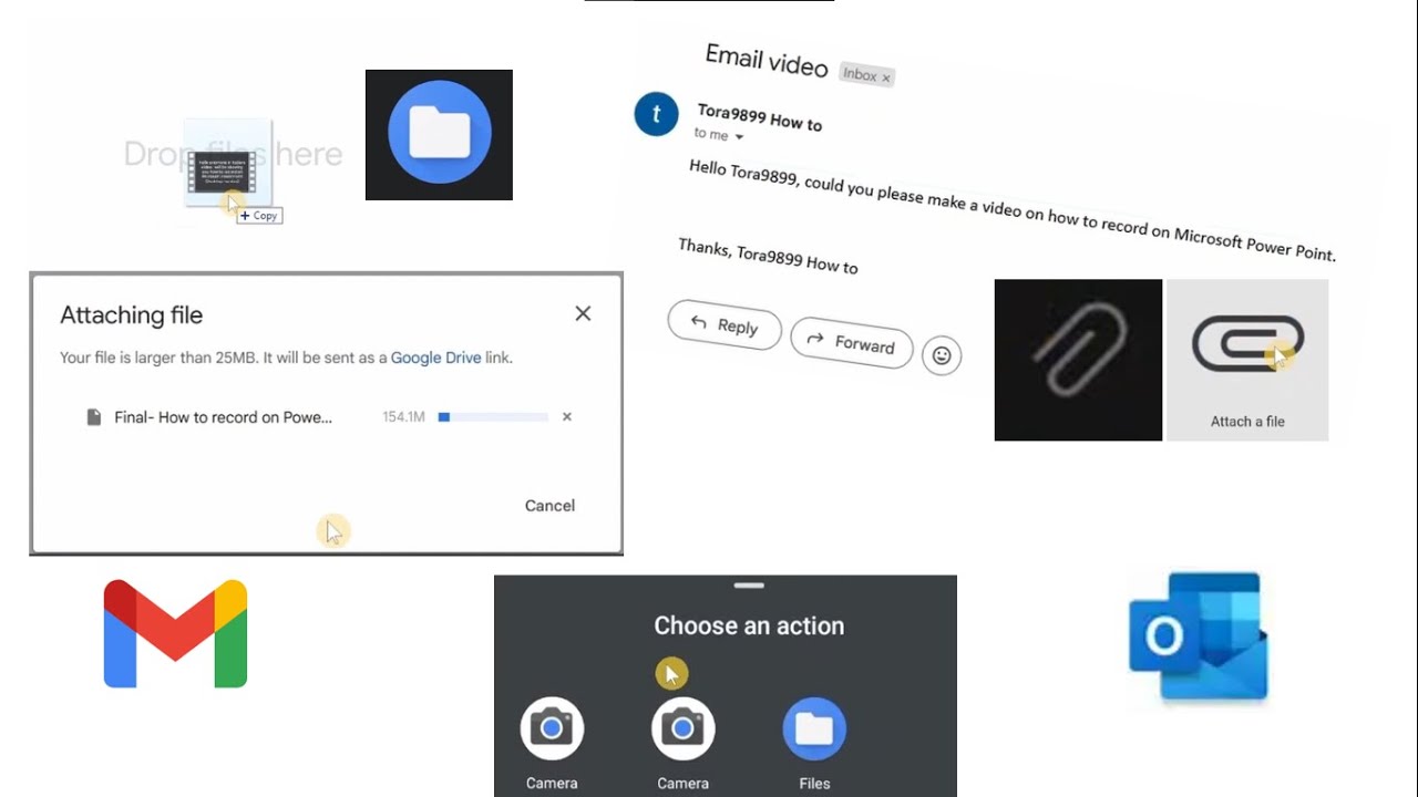 How to attach files to Gmail and Outlook - YouTube