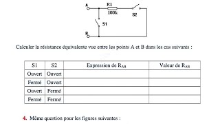 التمرين 4: المقاومة المكافئة exercice resistance équivalent
