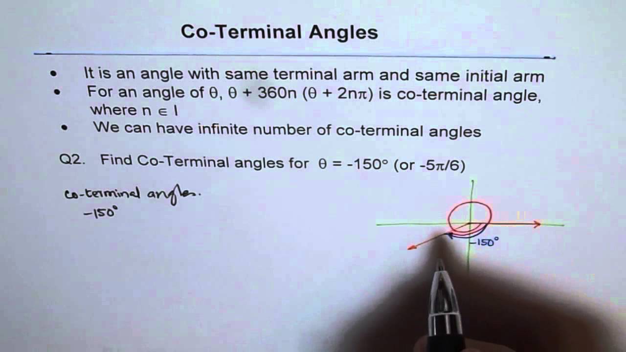 Find CoTerminal Angles Q2 YouTube Find CoTerminal Angles Q2 YouTube