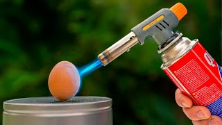 EGG vs GAS TORCH. Satisfying Melting Things 4K