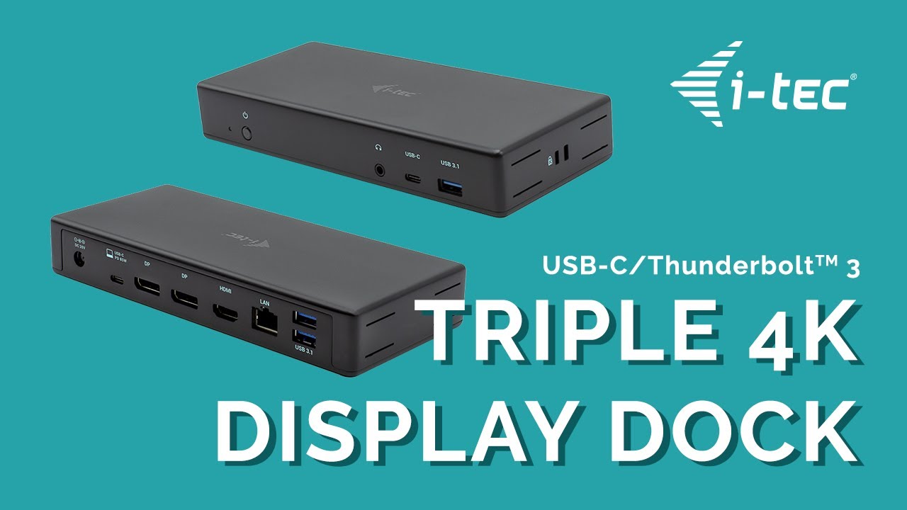 C31TRIPLEDOCKPD | i-tec USB-C/Thunderbolt 3 Triple Display Docking Station + Power Delivery 85W i-tec