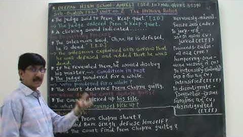 Deepak High school Amreli English (S.L.) Unit no 2 The Human Robot Part -6