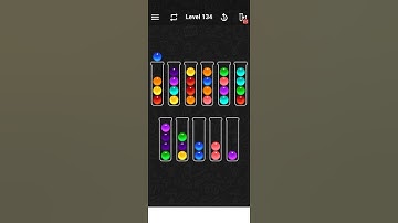 Level 134 of Ball Sort Color water Puzzle