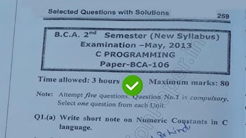2013 Mdu BCA 2nd Sem C Programming Question Paper
