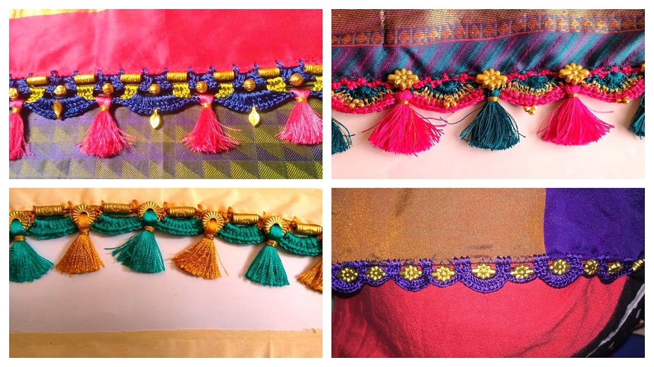 Top 50 Saree Krosha Kuchu Designs Collections I Crochet Saree ...