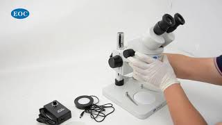 EOC stereo microscope installation.