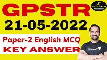GPSTR English Key Answer (English MCQ )Paper 2 | 21-05-2022 By Ramesh P #ramesh_pujar #gpstr_english