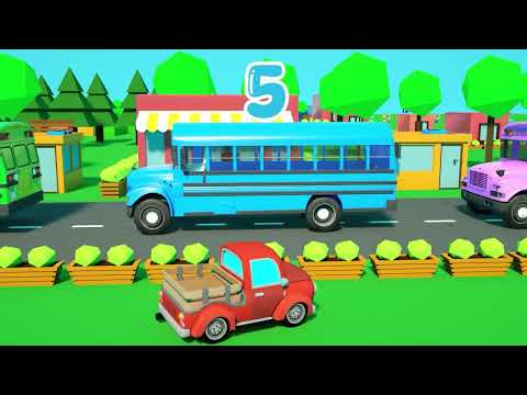 Old McDonald Song + Wheels on the Bus | Cars Eat Fruits and Get Bigger | Nursery Rhymes & Kids Songs