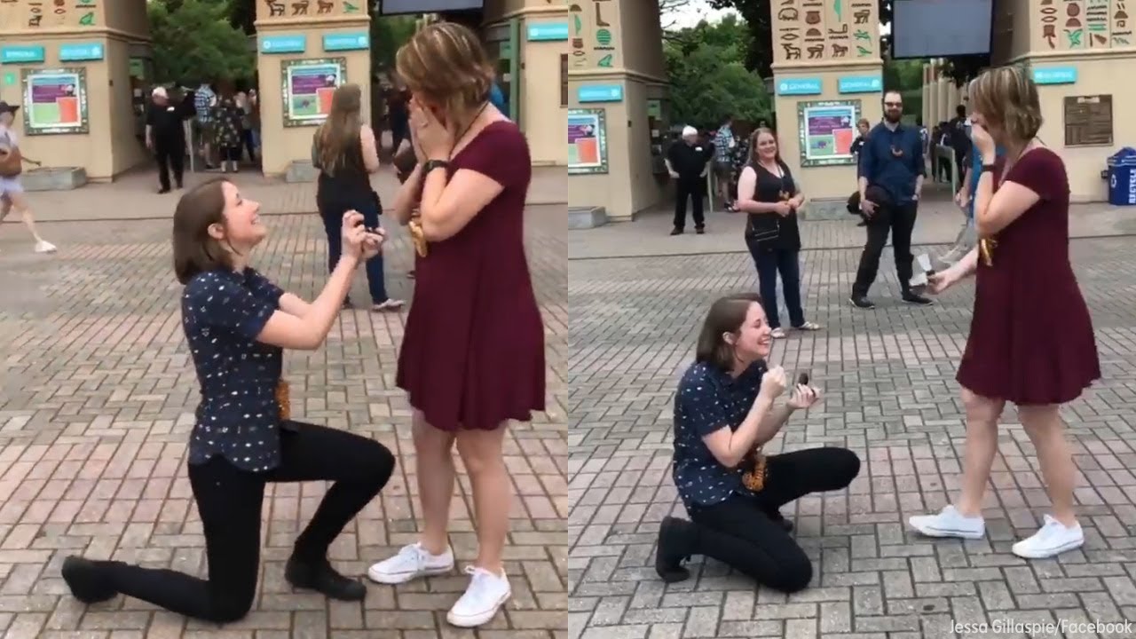newspaper mockup Couple surprises each other with sweet double proposal