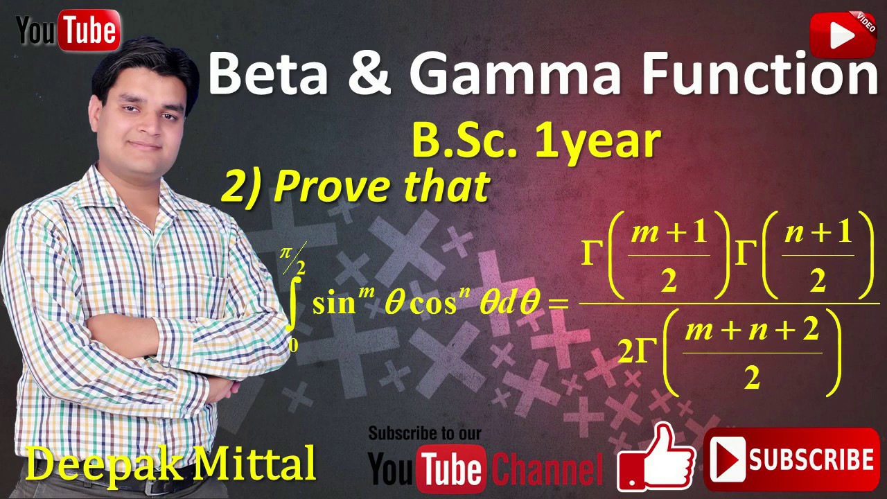 Beta and Gamma Function Q.2 - YouTube