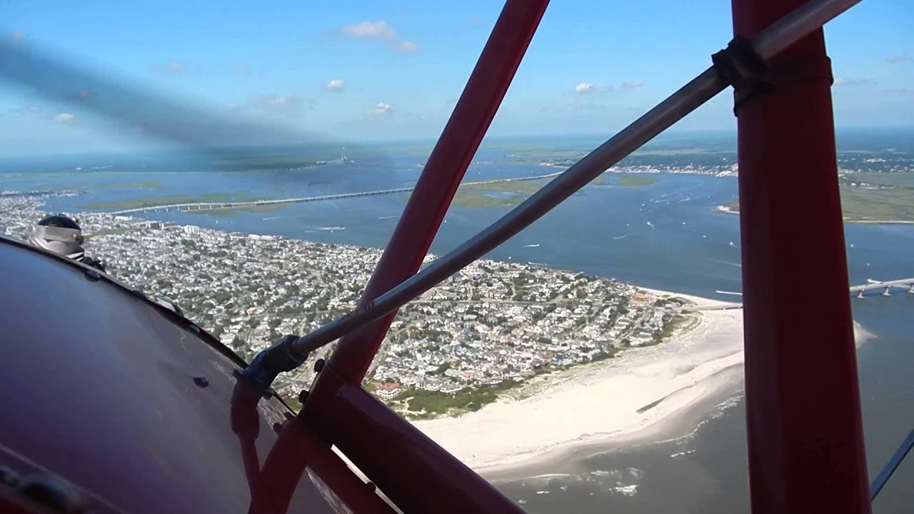 Red Baron open cockpit biplane ride Ocean City NJ, Jacob & Wayne YouTube
