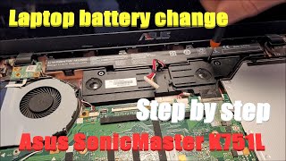 Laptop battery change - Asus SonicMaster - Step by step