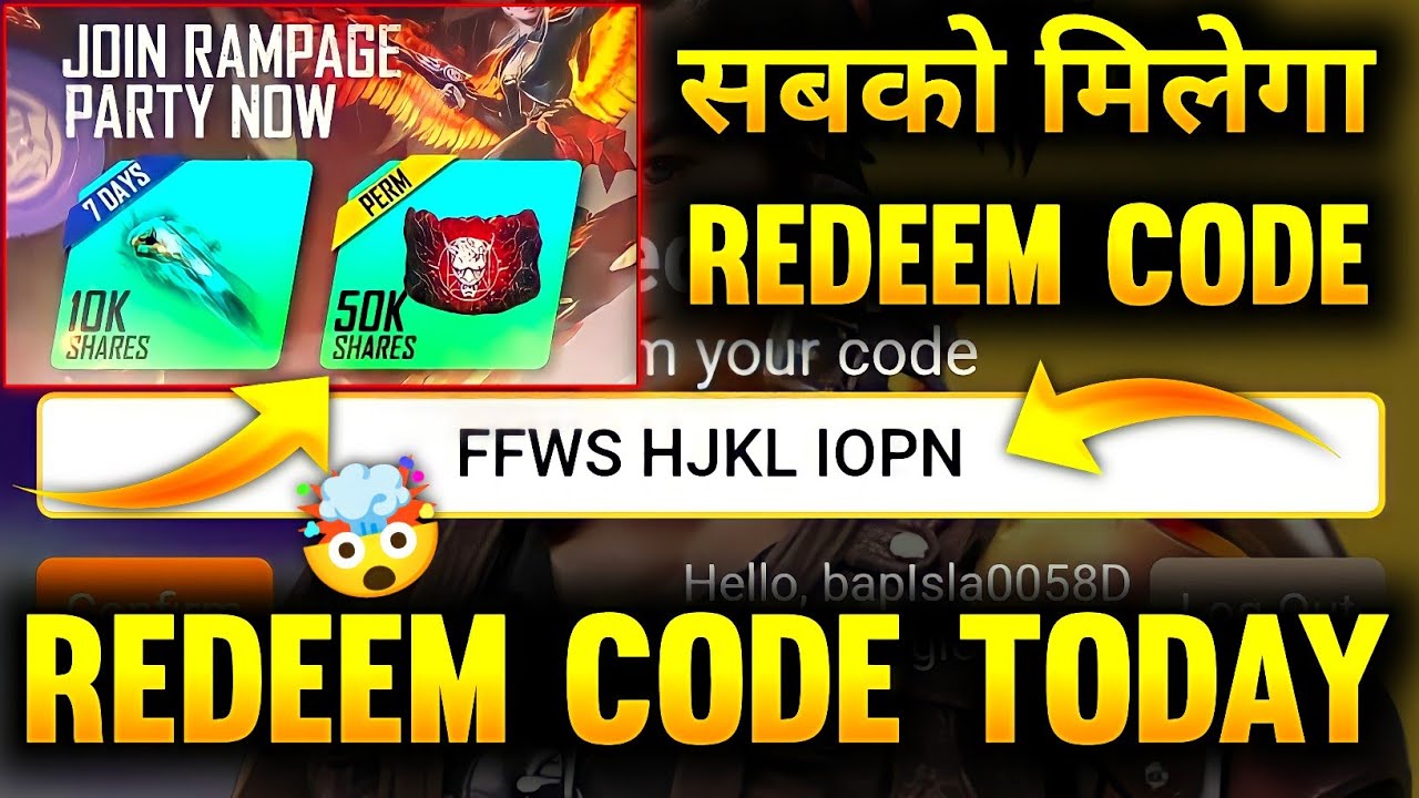 Free Fire Redeem Code Today 15 June 2022 | New Redeem Code Free Fire | Today Redeem Code Free Fire