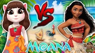 Disney princess Moana ❤️ VS Angela makeover by my talking Angela 2 💛 Cosplay.