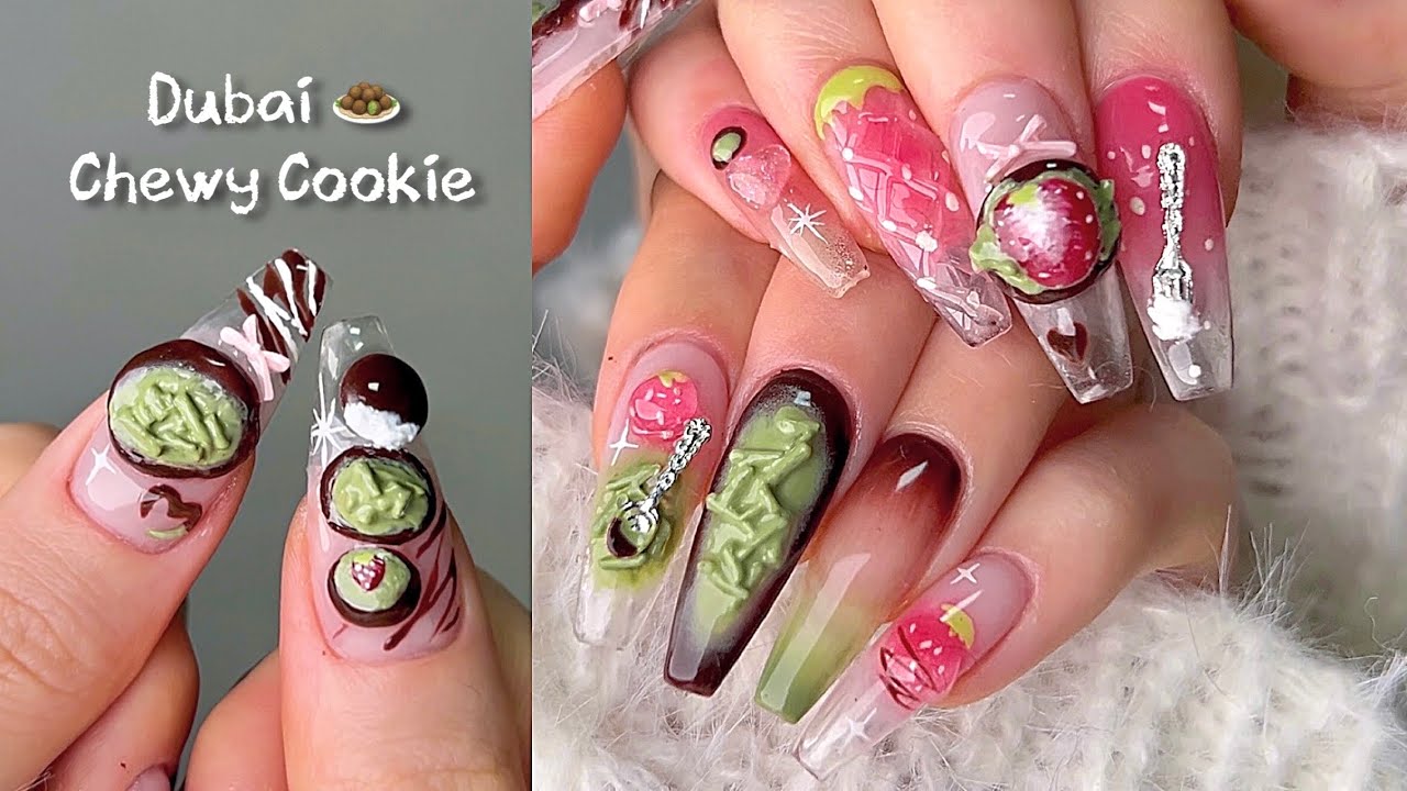 Ногти Dujjonkku 🧆🍓 / ASMR мукбанг Dujjonkku