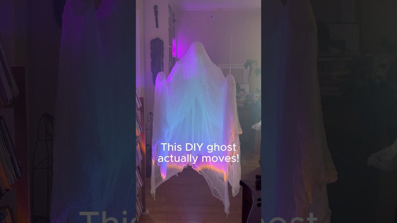 I built and animated ghost for Halloween!  #diy #halloween